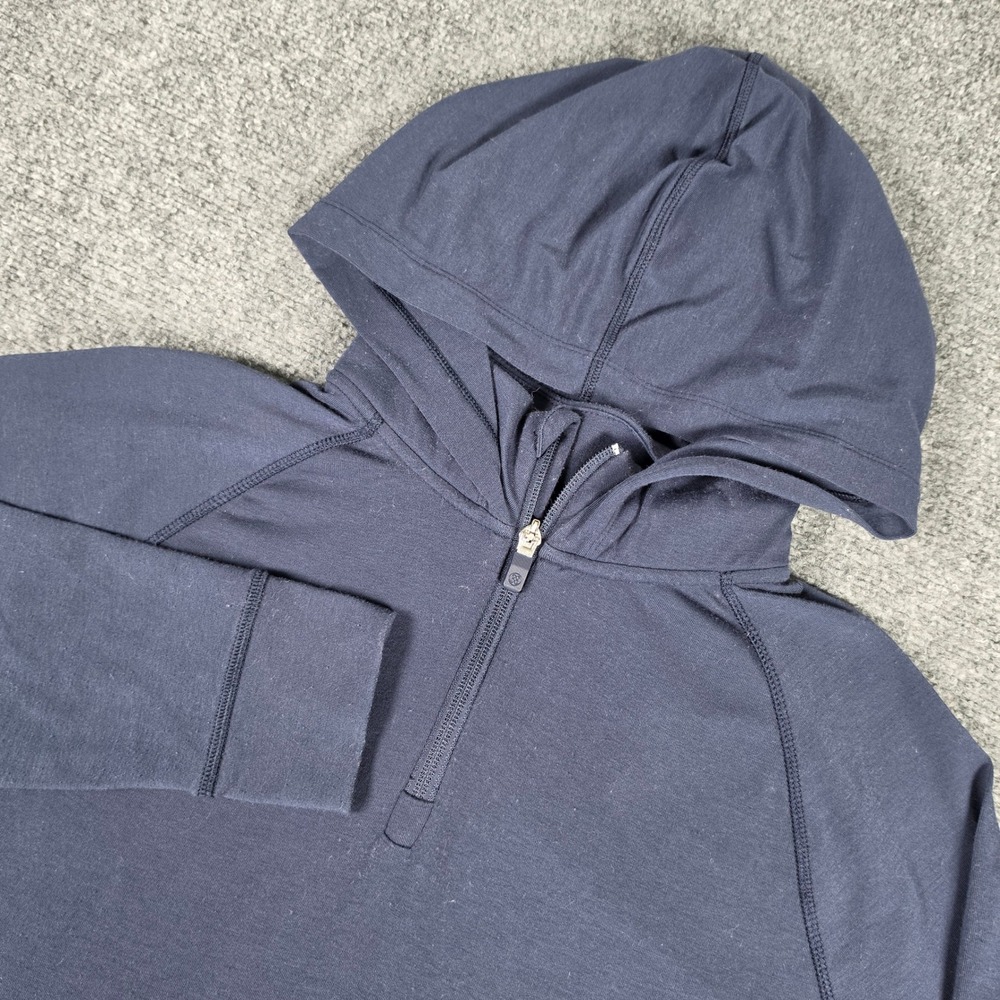 G/FORE Hooded Luxe‎ Mid Layer Golf Pullover Mens M Navy Blue G4MF21K87